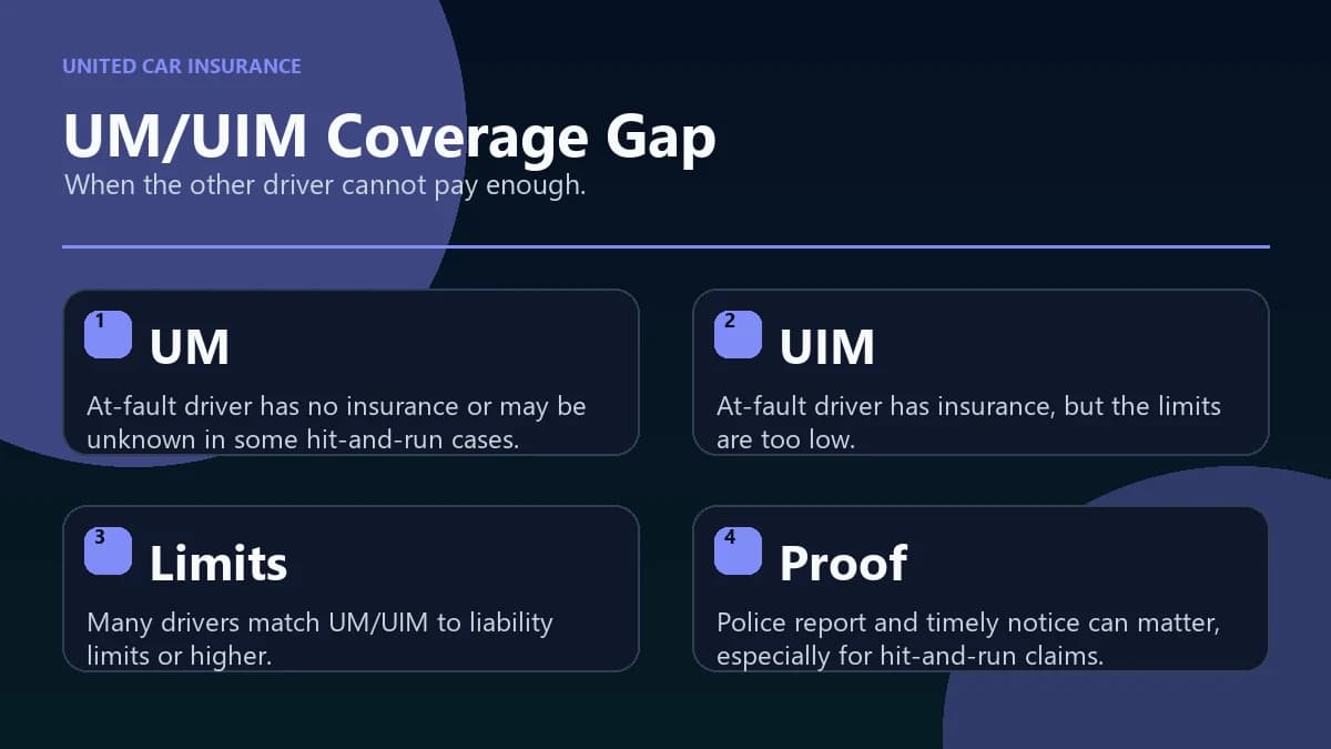 Uninsured and underinsured motorist coverage gap infographic
