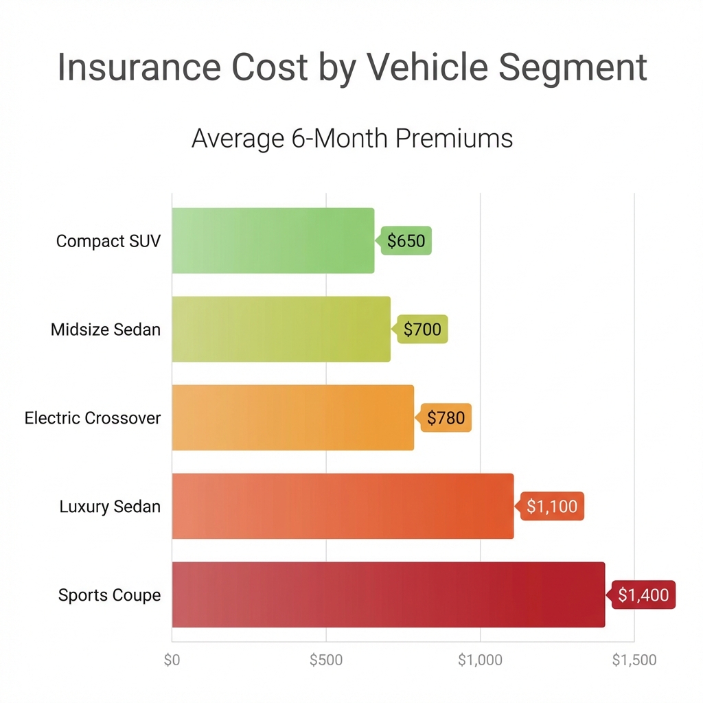 Infographic showing insurance cost comparison by vehicle type