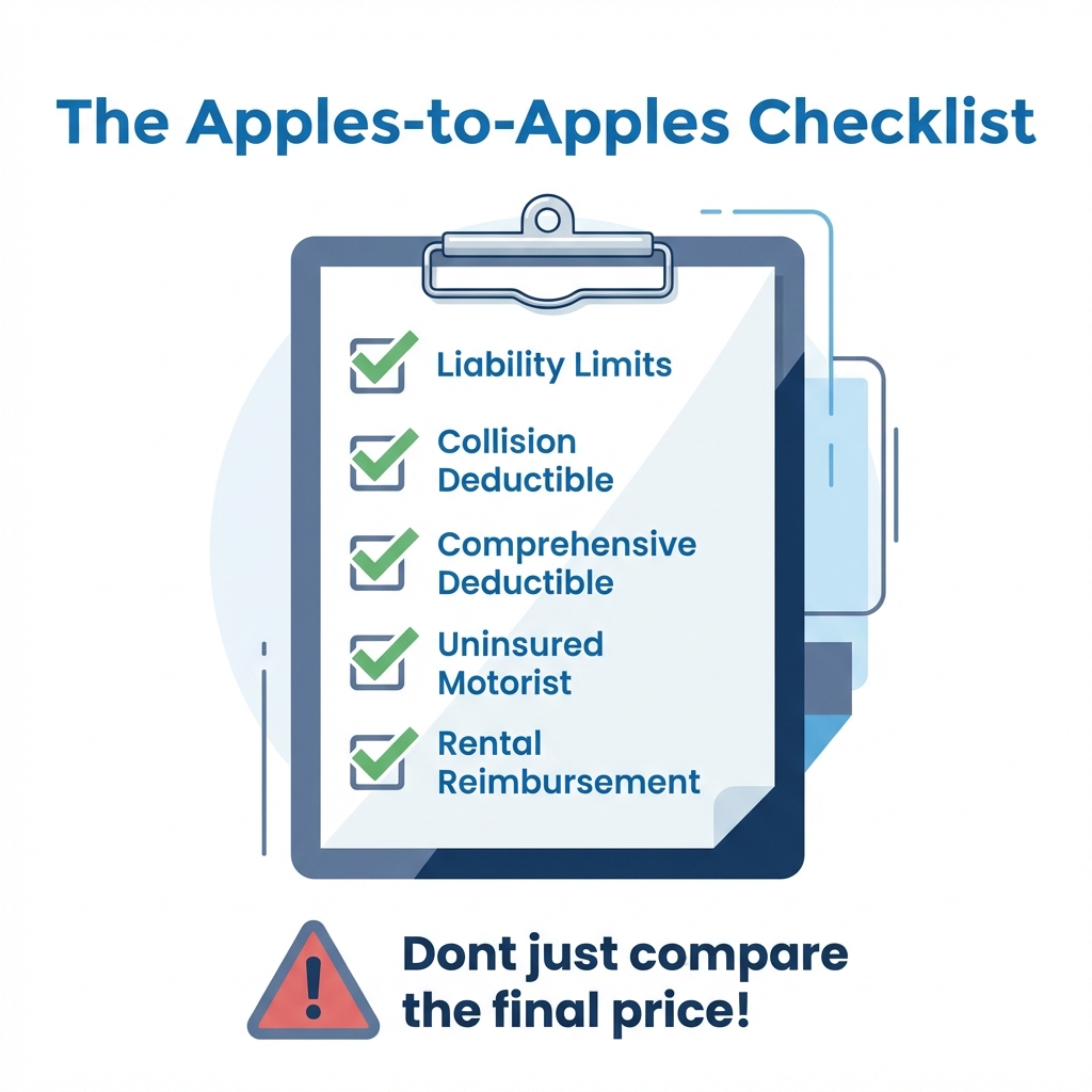Infographic checklist for comparing insurance quotes